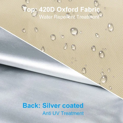 Vista 5 de Funda para sombrilla de patio para exteriores, tela Oxford 420D resistente con poste y cremallera, fácil de instalar, impermeable, resistente a