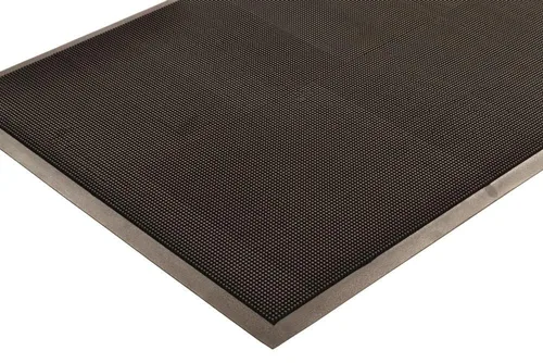 Vista 2 de Notrax 345 tapete con cepillo para entrada de caucho butadieno y estireno, para áreas de construcción y edificios municipales, color negro, Negro, 1