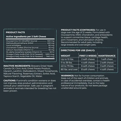 Vista 6 de Mighty Paw Waggables Suplemento de apoyo articular para perros (fabricado en Estados Unidos) Glucosamina para perros Suplemento de cadera