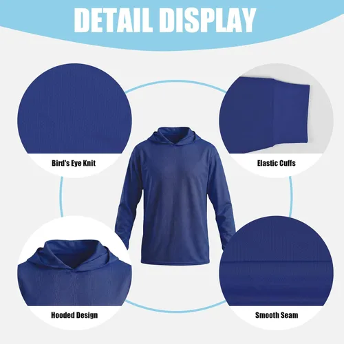 Vista 2 de HYCOPROT Camisas de seguridad de alta visibilidad con capucha de manga larga con capucha para hombres y mujeres