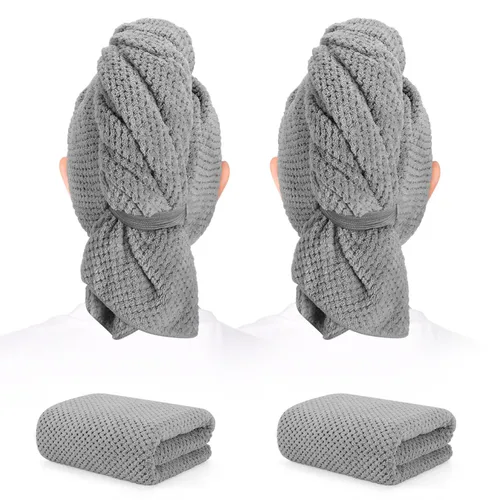 Vista 14 de BEoffer Paquete de 2 toallas de microfibra para el cabello - 41 x 24 pulgadas, súper suaves, absorbentes, de secado rápido sin encrespamiento