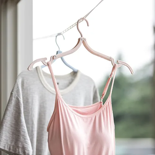 Vista 5 de Perchas plegables de viaje para crucero, 10 unidades, perchas plegables portátiles, accesorios de viaje, estante de secado de ropa plegable