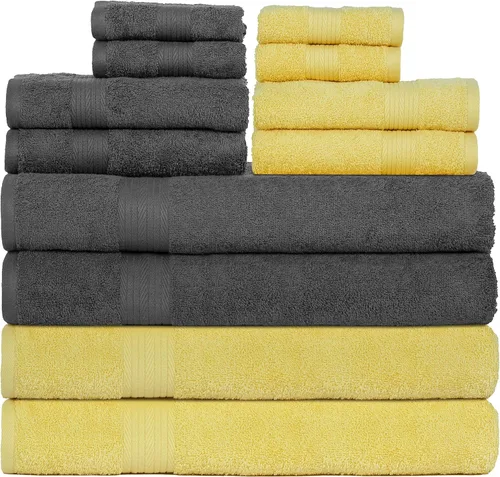 Vista 51 de Ample Decor Paquete de 4 toallas de mano de 600 GSM, 100% algodón, certificadas Oeko Tex, supersuaves, altamente absorbentes, de secado rápido