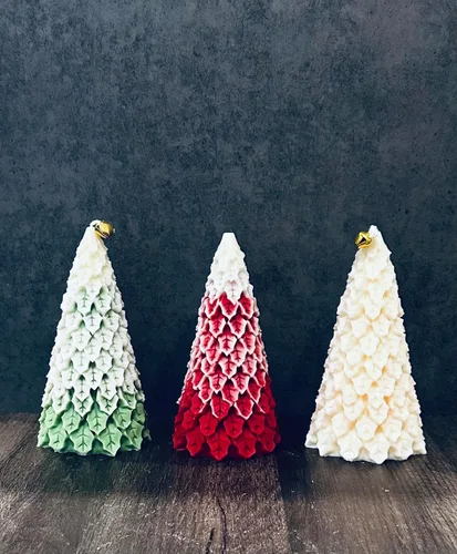 Vista 6 de Christmas Tree Candle Set - Shaped Pine Tree Candle - Christmas Eve Candles - New Years Candles - Aesthetic Christmas Decor - Winter Decor