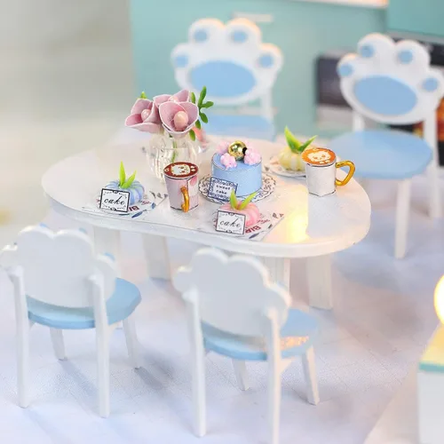 Vista 3 de GuDoQi Kit de casa de muñecas en miniatura, kit de casa pequeña con muebles, kit de casa en miniatura a escala 1:24, gran regalo para cumpleaños