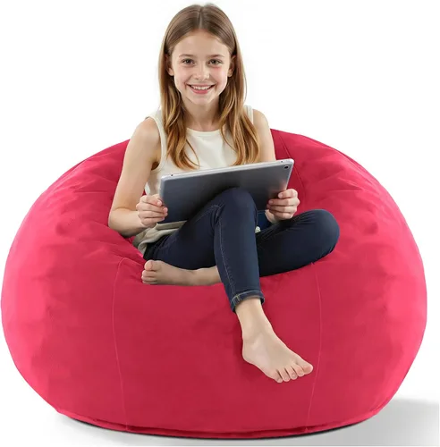Vista 9 de HABUTWAY Silla de Puf de 2 Pies, Puf de 2' de Sillones Pequeños con Relleno, Silla de Puf en Forma de Lágrima de Terciopelo Ultra Suave con Funda