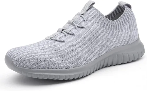 Vista 10 de TIOSEBON - Zapatos de caminar sin cordones para mujer, ligeros, casuales, para correr 02122 Gris