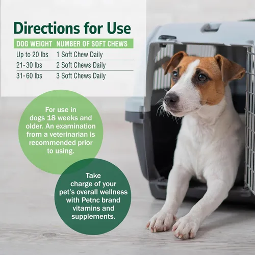 Vista 6 de Petnc Calming Aid - Masticables suaves para perros (120 unidades), para perros, ayuda a promover la calma y la relajación, masticables calmantes
