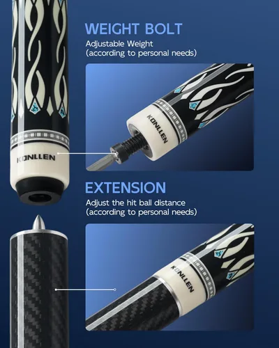 Vista 4 de KONLLEN Maple Pool Cue Stick – Low Deflection Performance Billiard Cue for Adults, Professional Play