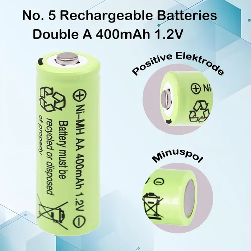 Vista 6 de Doble A 1.2 voltios 400 mAh NiMH recargables AA pre-cargadas baterías solares para luces decorativas al aire libre, luz de asta de bandera, mouse