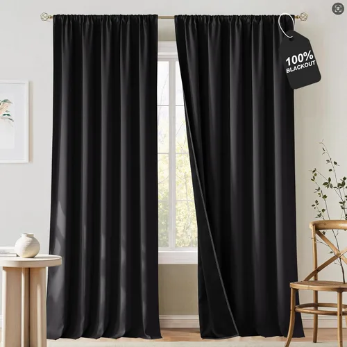 Vista 11 de NICETOWN Cortinas naturales de cocina de 36 pulgadas de largo, bolsillo para barra, 100% opacas, tratamientos de ventana fáciles de combinar