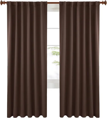 Vista 9 de Cortinas opacas con bolsillo para barra, para oscurecer la habitación, con aislamiento térmico, para sala, comedor, sala de estar, abiertas, 100%
