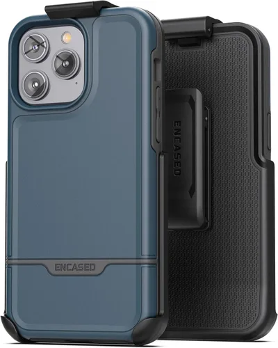 Vista 9 de ENCASED Funda para cinturón con clip para iPhone 11 (2019 Rebel Armor) Funda protectora resistente de cuerpo completo con soporte (Negro)