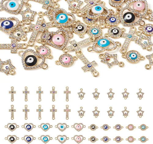 Vista 23 de Craftdady Enlaces de conector de encanto de metal esmaltado para la fabricación de artesanías de joyería