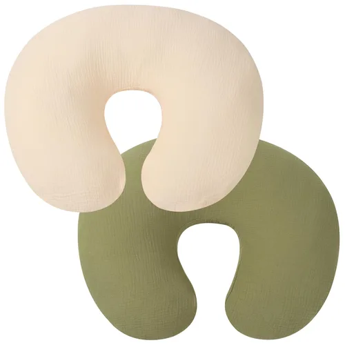 Vista 8 de Onacosht Juego de 2 fundas de almohada de muselina de lactancia, 100% algodón, ultra suaves, para bebés, niños y niñas, plumas y violeta pastel