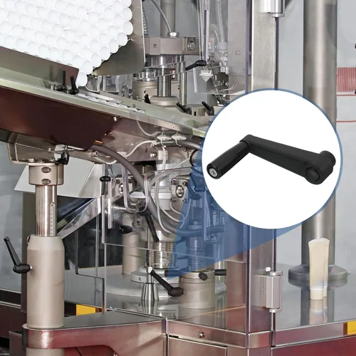 Vista 4 de uxcell 2 piezas de mango giratorio de 0.472 x 4.961 in (diámetro x L), mango de manivela de torno universal de repuesto para máquina de molienda