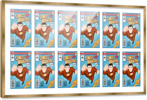 Vista 94 de Poster Palooza Marco de cómic con paspartú para 1 cómic de la Edad de Bronce publicado entre 1970 y 1985, marco de cómic negro para cómic de 7.25 x