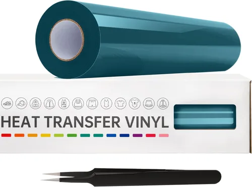Vista 28 de VinylRus Vinilo de transferencia de calor, rollo de vinilo para planchar, 12 pulgadas x 20 pies, color azul cielo para camisas, vinilo HTV