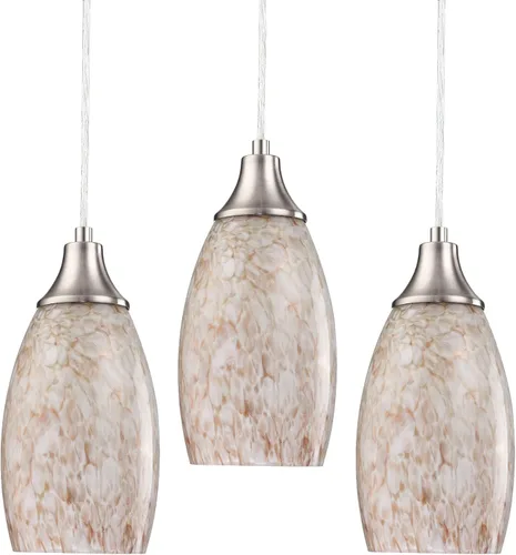 Vista 12 de karyfine Mini luces colgantes de cristal artístico para isla de cocina, pantalla colgante de vidrio de mármol con acabado de níquel cepillado, luces