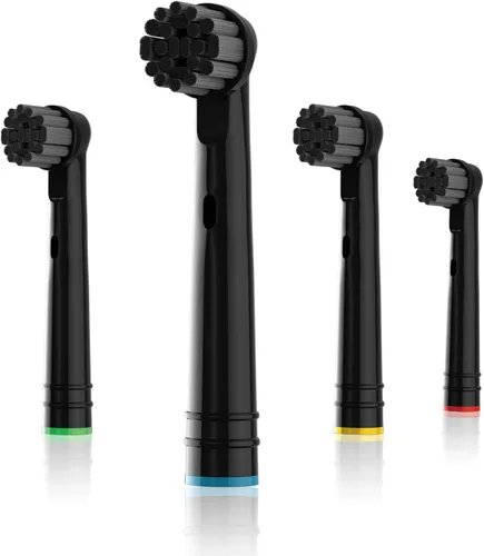 Vista 9 de Cabezales de cepillo de repuesto compatibles con cepillos de dientes eléctricos Oral B Braun, 4 piezas, cabeza redonda pequeña de repuesto