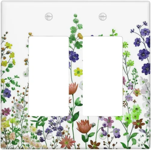 Vista 52 de Cubiertas de pared de lodge rústico retro con diseño de osos, ciervos y animales salvajes. Placas de pared dúplex simples para interruptor de luz.