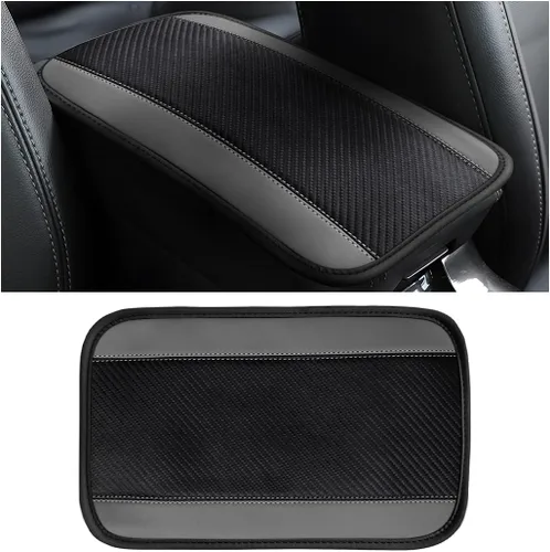 Vista 8 de 8sanlione Funda para consola central de coche, 12.6 x 7.5 pulgadas, funda universal para reposabrazos de cuero PU impermeable para consola central