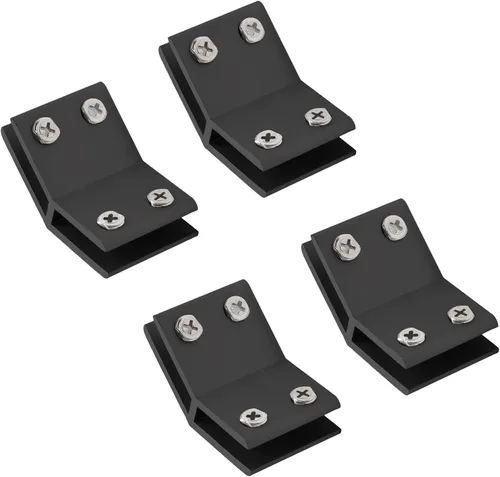 Vista 11 de INCREWAY Abrazadera de vidrio, paquete de 4 soportes ajustables de aleación de aluminio de doble cara para estante de vidrio, soporte de abrazadera