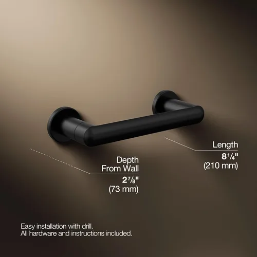 Vista 3 de Kohler K-24546-BL Kumin - Soporte para papel higiénico, color negro mate