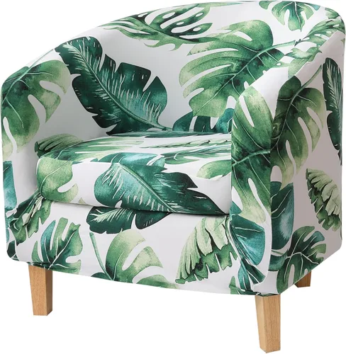 Vista 11 de hyha 2 piezas impresas Slipover para silla de bañera con funda de cojín, funda elástica extraíble para silla de club IKEA Tullsta, funda protectora