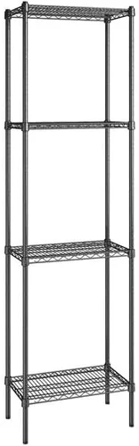 Vista 66 de Kit de 4 estantes de epoxi verde NSF de 21 x 72 pulgadas con postes de 86 pulgadas, estantería de almacenamiento resistente, kit de estantería