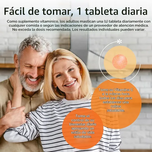 Vista 6 de 21st Century Vitamina C 500 mg Tabletas masticables, Naranja, 110