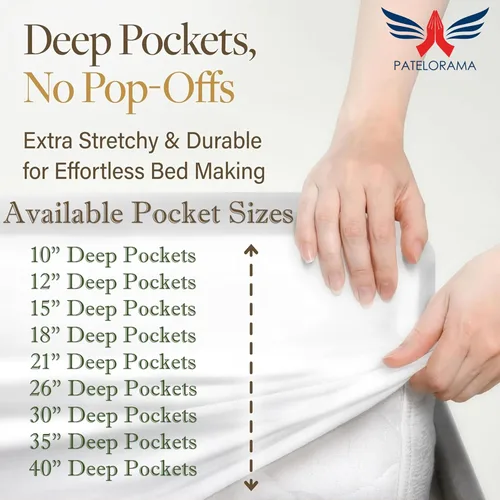 Vista 5 de Alberta King Percale Sheets Set 100% Organic Long Staple Percal Cotton, 300 Thread Count, Oversized 96 x 96 with 12 Deep Pockets, Soft, Crisp &