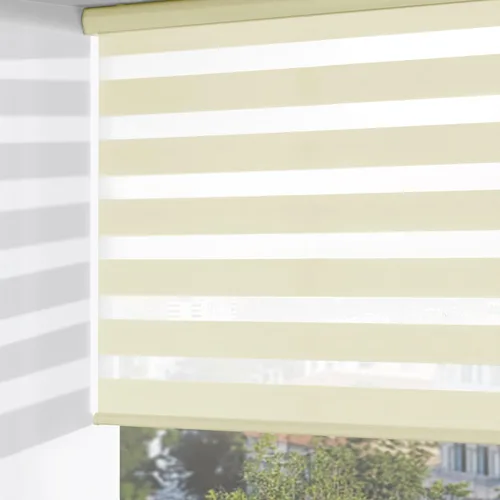 ChrisDowa Persianas Cebra Inalámbricas para Ventanas, Cortinas Enrollables de Ventana de Doble Capa con Parada Libre para Filtrar Luz, Persianas