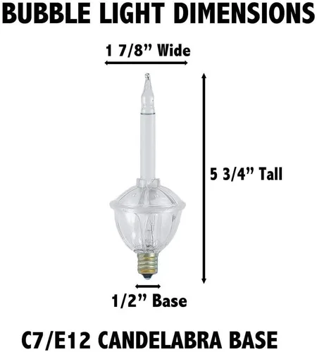 Vista 2 de Novelty Lights Paquete de repuesto de 3 luces tradicionales de Navidad, azul con líquido de purpurina plateada, paquete de 3