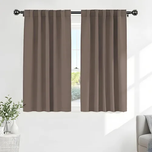 Vista 20 de PONY DANCE - Cortinas opacas aisladas térmicamente, set de 2 cortinas opacas con bolsillo para barra / pestaña trasera, paneles de cortinas opacas