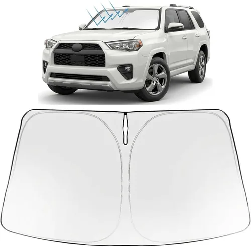 Vista 80 de Proadsy Parasol para parabrisas Rivian R1S 2022-2025 2026 de 4 capas plegable, protector de parasol frontal que bloquea los rayos UV, mantiene