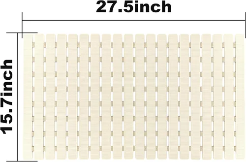 Vista 5 de BEMISO - Tapete de ducha antideslizante con ventosas y agujeros de drenaje, 27.5 x 15.7 pulgadas para bañera y ducha, fácil de secar, fácil