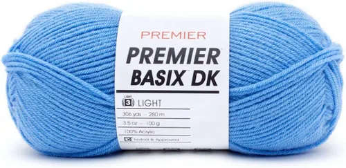 Vista 35 de Premier Yarns Basix DK - Hilo de peso, hecho de acrílico, hilo ideal para ganchillo y tejido, lavable a máquina, rubor, 3.5 onzas, 306 yardas