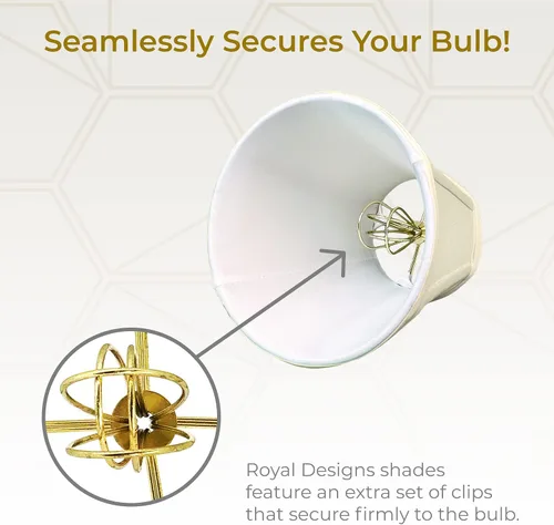Vista 93 de Royal Designs, Inc. BS-707FC-6AGL Deep Empire Basic - Pantalla para lámpara con clip de llama, 3.5 x 6 x 5.75 pulgadas, color dorado antiguo