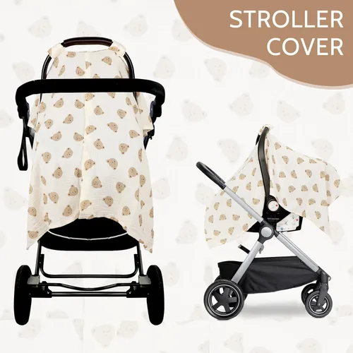 Vista 9 de Funda de asiento de automóvil para bebés, niñas y niños, funda de asiento de automóvil de algodón de verano para asiento de automóvil, cómoda funda