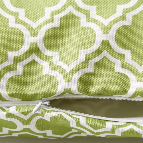 Vista 2 de DII Colección de fundas de almohada de poliéster repelente al agua para exteriores, reversible, 18x18, entramado verde, 2 piezas