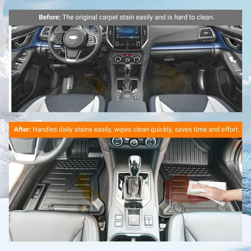 Vista 3 de powoq Tapete de Piso Compatible con Subaru Crosstrek Impreza 2018-2023 Tapete de Carga Forro de Piso TPE Protector de Asiento Trasero Forro de Carga