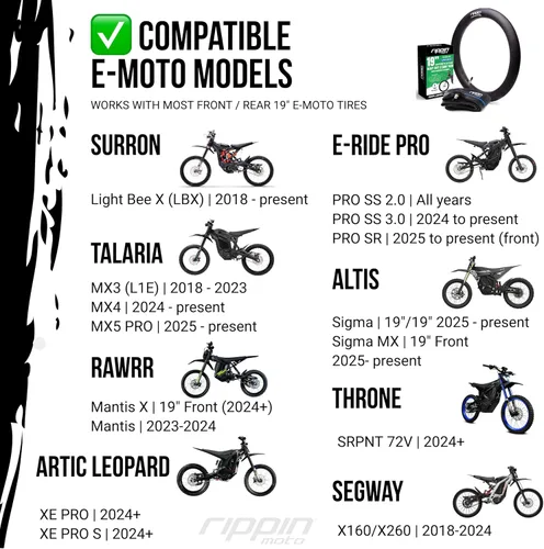 Vista 2 de Rippin Moto 2.75/3.00-19 Tubo interior resistente (70/100-19) de 2.5 mm de espesor - Válvula TR4 - Se ajusta a la mayoría de neumáticos de motocross