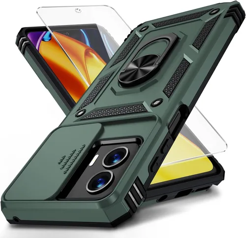 Vista 27 de Funda para Moto G Stylus 5G (2021), cubierta para lente de cámara, protector de pantalla HD, protección contra caídas de grado militar de 10 pies
