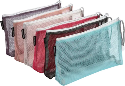 Vista 12 de Sea Team Bolsa de aseo portátil multicolor multicolor de malla de nylon bolsa de maquillaje cosmético con cremallera, Colorido-D