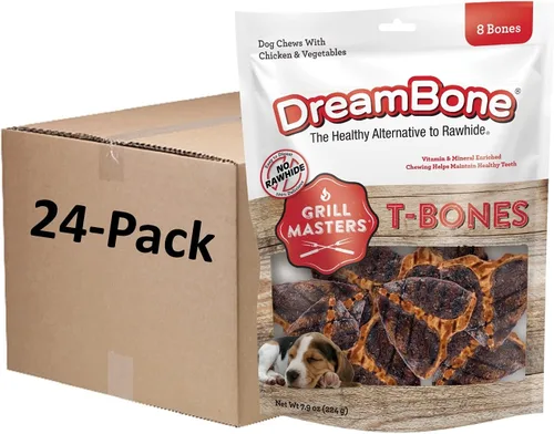 Vista 7 de DreamBone Grill Masters Ribs, masticables sin cuero crudo para perros, 5 medias rejillas