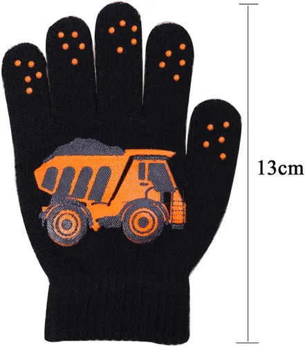 Vista 3 de Cooraby 6 pares de guantes mágicos de punto para niños, para adolescentes, cálidos, para invierno, elásticos, guantes de dedos completos