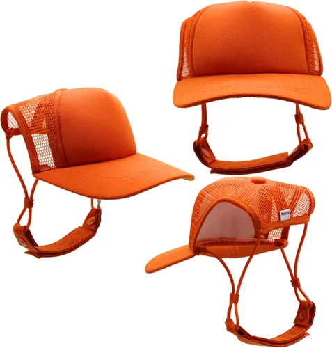 Vista 6 de DIY PupLid Trucker Hats (negro/blanco, XXS) - Sombrero de perro personalizable, lona en blanco para diseño personalizado, ajustable, protección