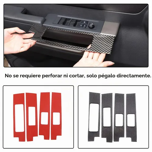 Vista 5 de Aunginsy Cubierta de Panel de Moldura de Botón de Elevación de Vidrio para Puerta de Automóvil Compatible con Toyota Tundra/Sequoia 2022-2025 azul(a)