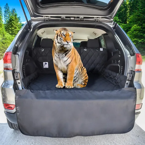 Vista 5 de Forro de carga SUV para perros, funda de asiento de automóvil para asiento trasero, alfombrilla antideslizante para el maletero, protector